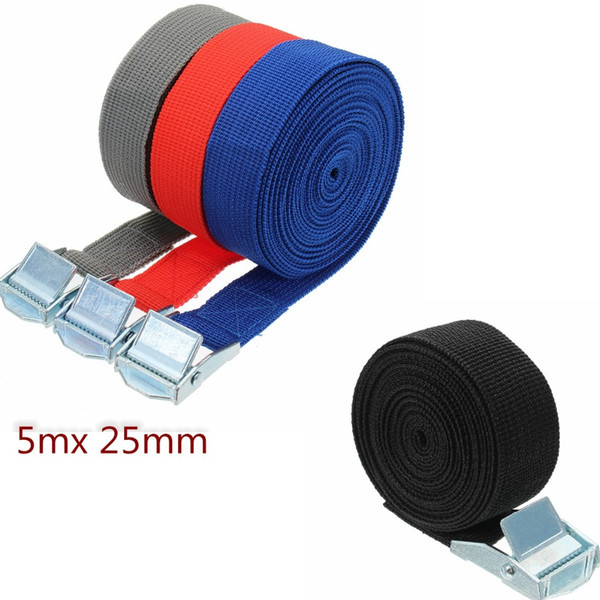 5m Car Tension Rope Ratchet Tie Luggage Strap Tied Auto Car Boat Fixed Strap Luggage Belt With Alloy Buckle