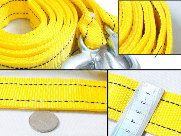 5 Ton / 5 meter Car Tow Cable Towing Strap Rope with Hooks Emergency Heavy Duty Newest Good Quality tow rope