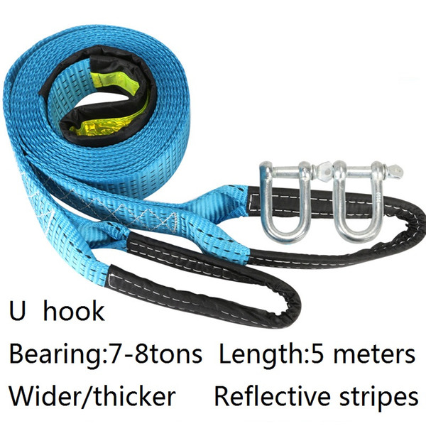 Wholesale-7-8 tons 5 meters the best high grade towing ropes wider thicker reflective stripes trailer rope car tools Tensioning Belts 1500