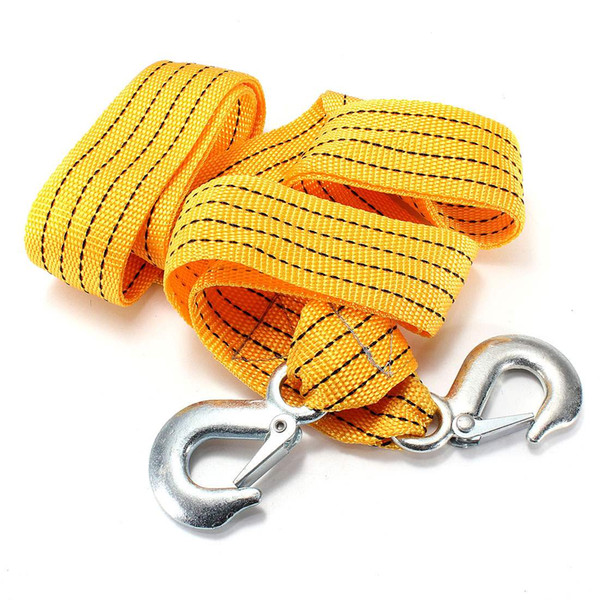 3M 3 Tons Car Tow Cable Nylon Strap Rope Heavy Duty Towing Pull Rope Towing Cable With Hooks High Strenght Tow Rope