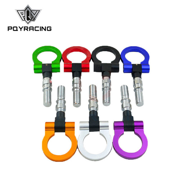 PQY RACING - Billet Aluminum Front Rear Japanese Car Auto Trailer Tow Hook Kit For Honda Toyota PQY-THBJ51