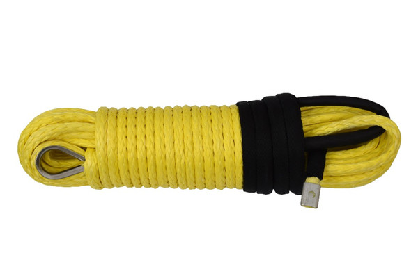 Wholesale-Yellow 10mm*30m Synthetic Winch Cable,Winch Rope Extension,Synthetic Rope Winch