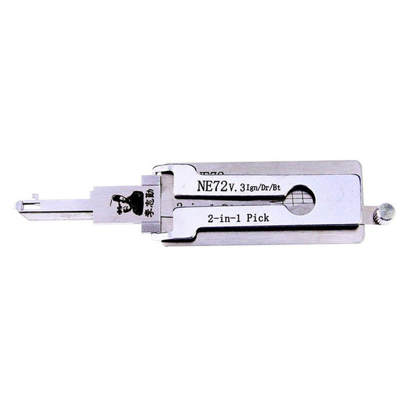 original NE72 2-IN-1 Lock pick,locksmith tool for ignition lock, door lock, and decoder , used for Peu-geot 206,207