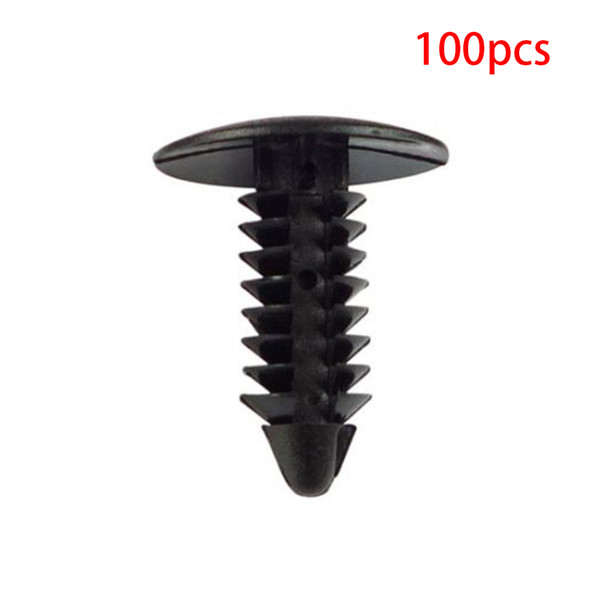 100pcs Black Clip Rivets Fastener For Car Auto Bumper Rocker