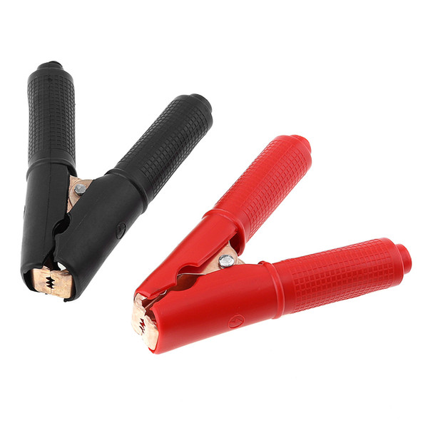 New Arrival 2 Pcs 100A 90mm Red Black Copperized Iron Car Vehicle Battery Test Alligator Clips with Soft Silica Gel Insulated Jacket CEC_90A