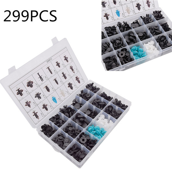 299PCS Auto Vehicle Door Trim Panel Retainer Hole Plastic Rivets Fastener Push Clip Fastener Clips Rivets for Car Accessories