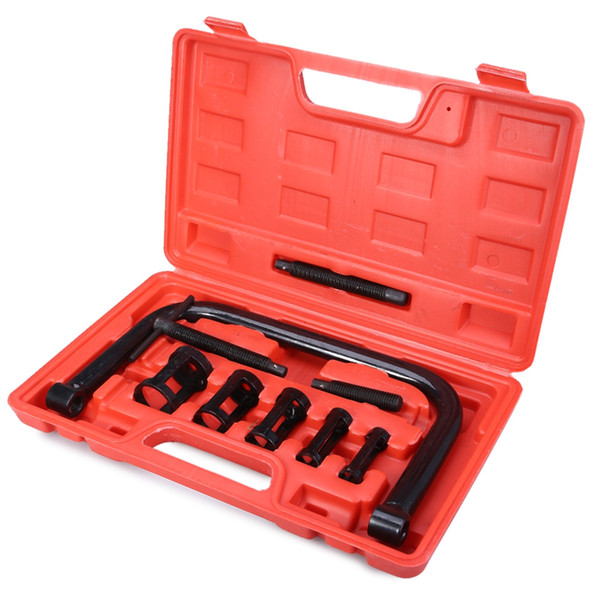 LONGFENG LF29 10pcs Auto Valve Spring Compressor C Clamp Tool Set Service Kit for Motorcycle, ATV, Car, Small Engine Vehicle Equipment