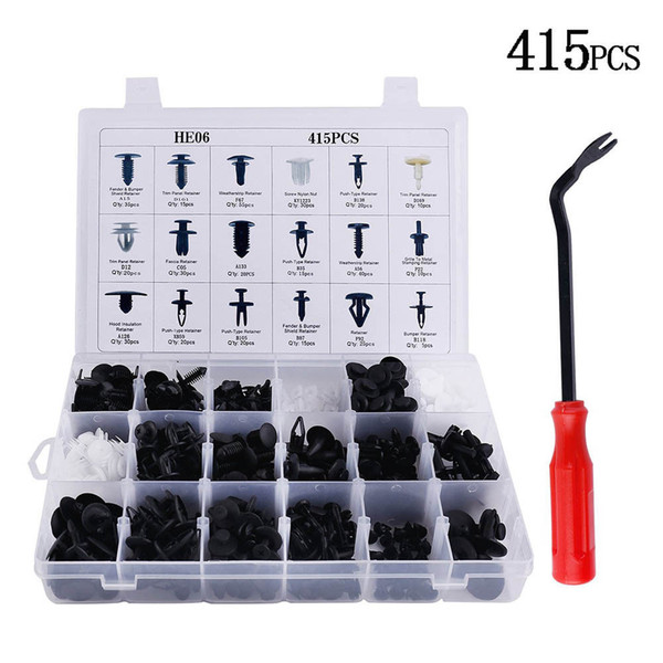 415pcs Plastic Car Body Push Pin Rivet Fasteners Trim Moulding Clip Screwdriver For Honda Toyota BMW