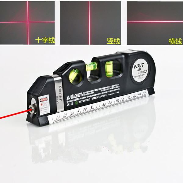 Multifunction Laser Level Aligner Horizontal Vertical Cross Line Measure 8ft / 2.5m Tape Ruler Standard Metric Ruler