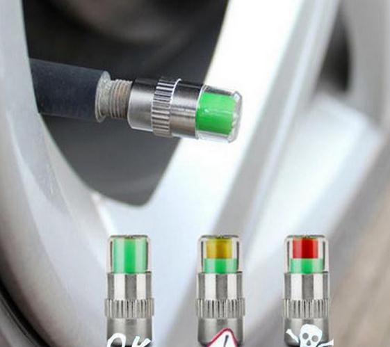 4Pcs/set Cars Tire Air Pressure Monitor 3 Color Alert Indicator Tire Valve Cap Gauge