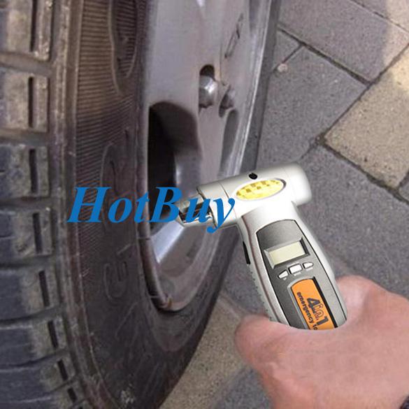 4in1 Tyre Tread Depth Pressure Measure LCD Display Digital Tire Gauge Reader #2325