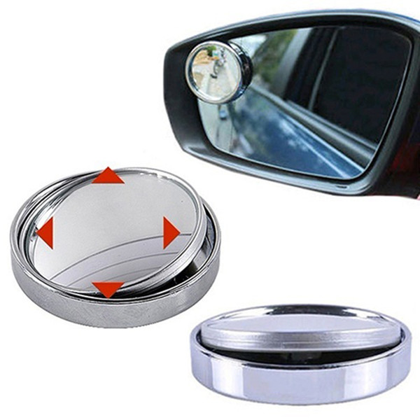 Wholesale-2PCS Car Rearview Mirror Wide Angle Round Convex Car Blind Spot Mirror Adjustable Free Shipping