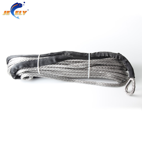 1/4''x40' ATV & UTV Synthetic fiber Winch Rope 12-Strand Braid UHMWPE Rope With Thimble free shipping