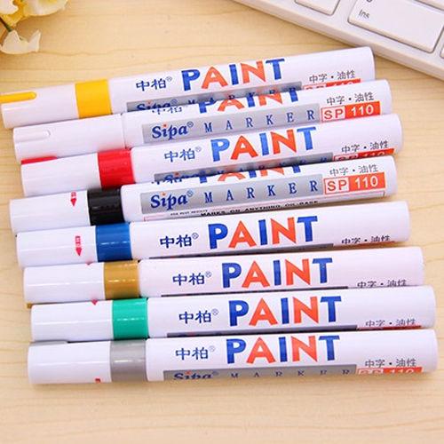 Wholesale-2pcs/lot 12 Colours Classy Car Tyre Tire Tread Rubber Metal Permanent Paint Marker Pen