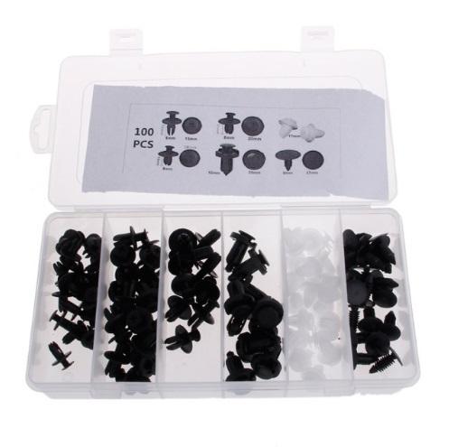 2017 New 6 Size Car Door Fender Push Pin Rivet Clip Trim Panel Moulding Assortments 100pcs/set