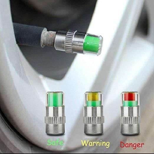 4Pcs/set Cars Auto Tire Air Pressure Monitor Valve Warning Cap Sensor 3 Color Alert Indicator Eye Alert