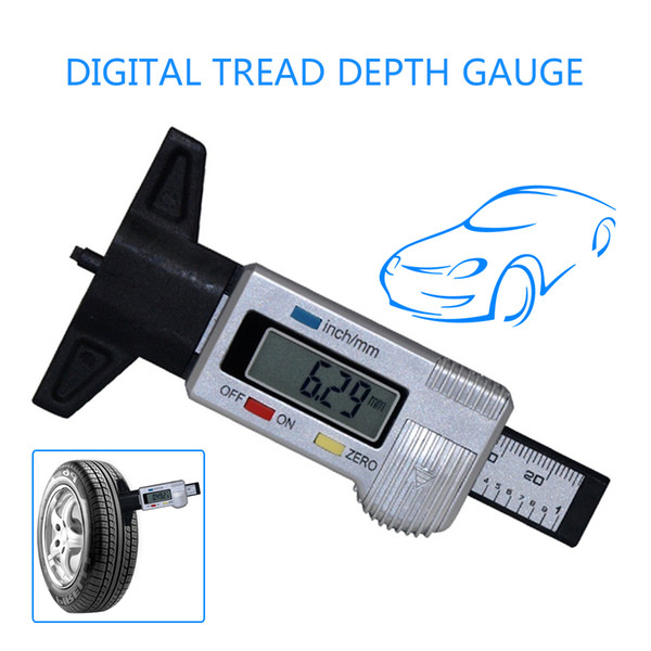 2017 New Mini Car LCD Digital Display Tread Depth Gauge 0-25.4mm ABS Digital Vernier Caliper mm/inch switch automatic shut off free shipping