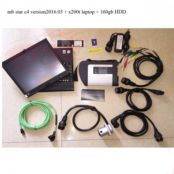 Wholesale-High Quality Latest Version 2016.03 MB STAR C4 with x200t and 160GB HDD for  Car mb sd connect compact 4 DHL Free