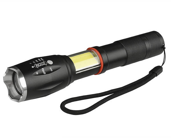 5000lm Waterproof CREE LED Flashlight COB XM-L T6 Zoom Torch Light Use Rechargeable 18650 Battery or AAA For Camping Hunting car