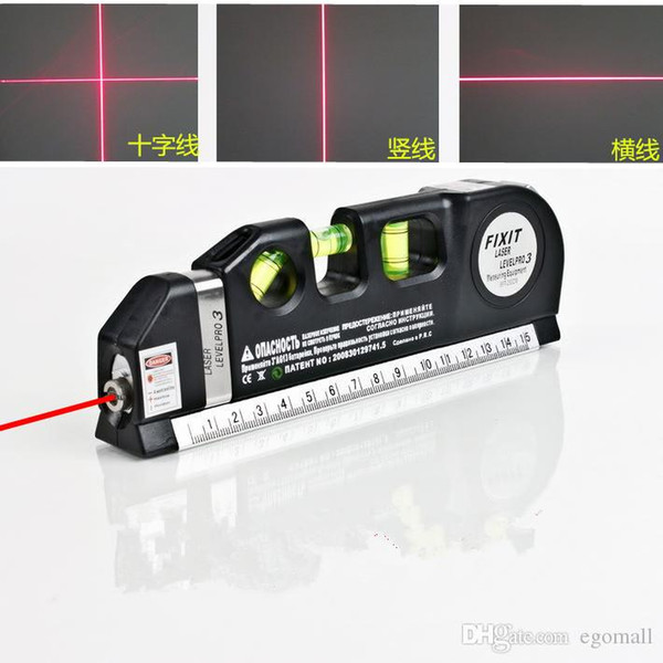 Multifunction Laser Level Aligner Horizontal Vertical Cross Line Measure 8ft / 2.5m Tape Ruler Standard Metric Ruler