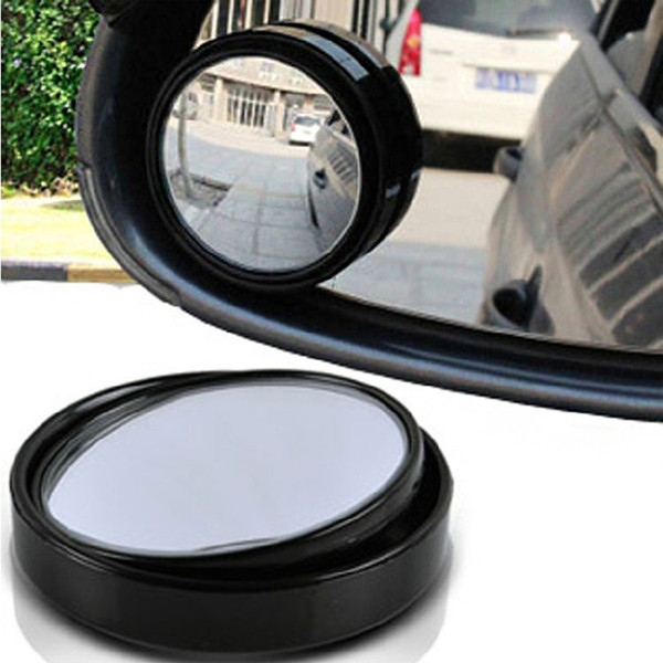 Wholesale-Small Round Mirror Car Rearview Mirror Blind Spot Wide-angle Lens 360 Degree Rotation Adjustable Angle Car Accessories