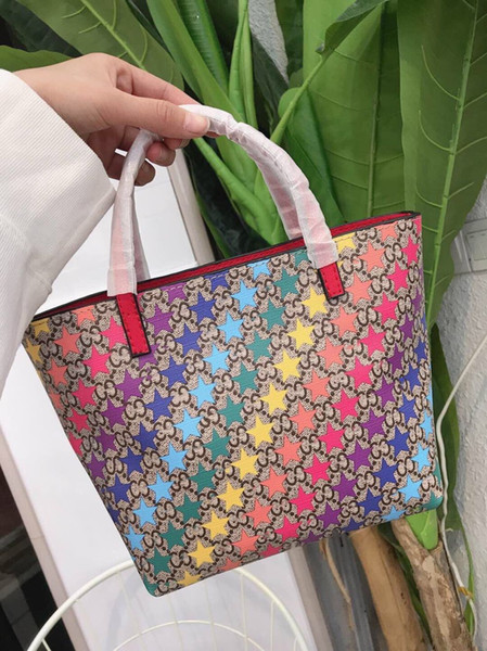 New style 2019 Kids Girls Multicolor Stars tote woman mini Handbag Gift Handbag