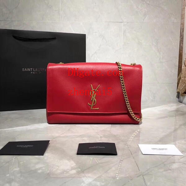 2019 brand fashion bags Red positive and negative leather bag with Detachable vintage gold High quality handbags for women JK-2