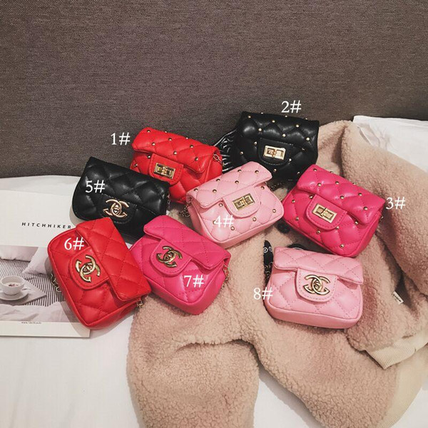 Kids Handbags Lovely Letter Design Fashion Mini Pu Chain Inclined Shoulder Bags Childern Christmas Gifts Snack Bag Princess Purses