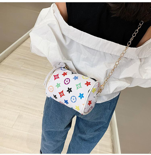 Wholesale Kids Handbags 2019 Europe And America Style Girls Princess Purses Old Flower Printed Chain Shoulder Bags