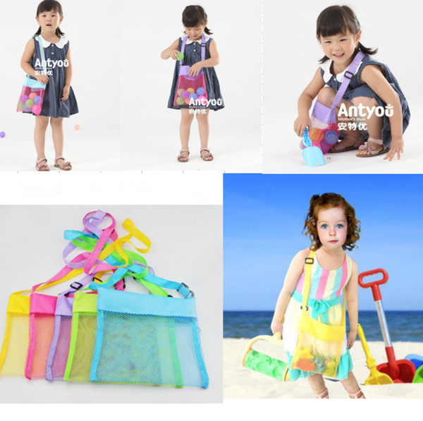 Children Kids beach mesh bag Portable sand away Mesh Seashell shell Bags Toys Receive Storage Bags Sandboxes Away Cross Body shoulder bag