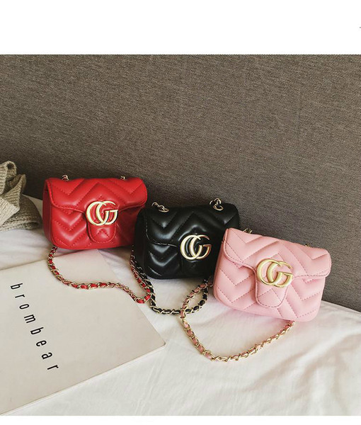 Children Girl Baby Mini Girls Handbag PU Letter Metal Single Shoulder Bag Fashion Kids Messenger Bag Party Bags FFA2041