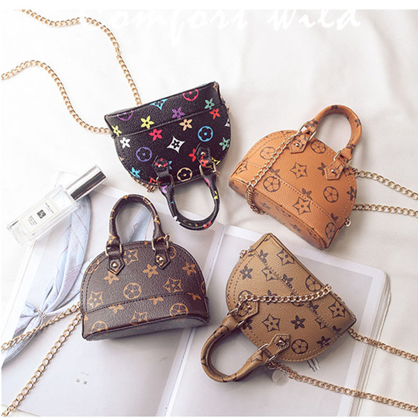 Kids Handbags Korean Fashion print Designer baby Purse Teenager Girls Mini Messenger Bags Children PU Shell Shoulder Bags C5601