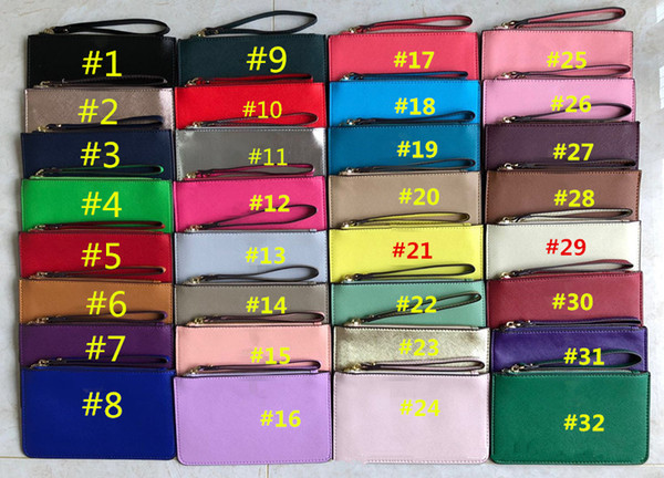 Women KS PU Leather Wallet Wristlet Zipper Purse Clutch Bag Outdoor Travel Sports Credit Card Money Bags Girls Handbag Coin Purse 32 Colors