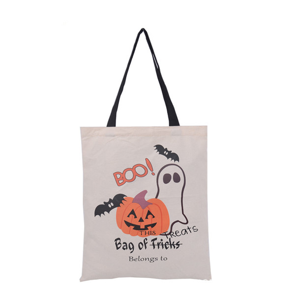 6 different style Pumpkin, devil, spider printed Halloween Gifts Sack Bags canvas cartoon handbag children gift bags