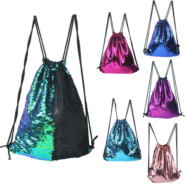 Mermaid Backpack sequined Shopping Bag children fashion Sack Bags Travel sports outdoor Shoulder Backpack hot sale