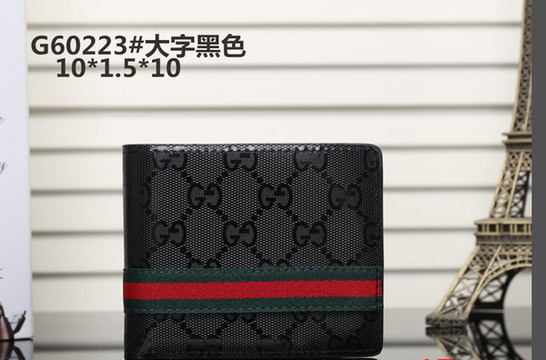 2018 New Hot Men Short Wallet Classic Fashion Male Patchwork Purse With Coin Pocket Card Holder no Box 002