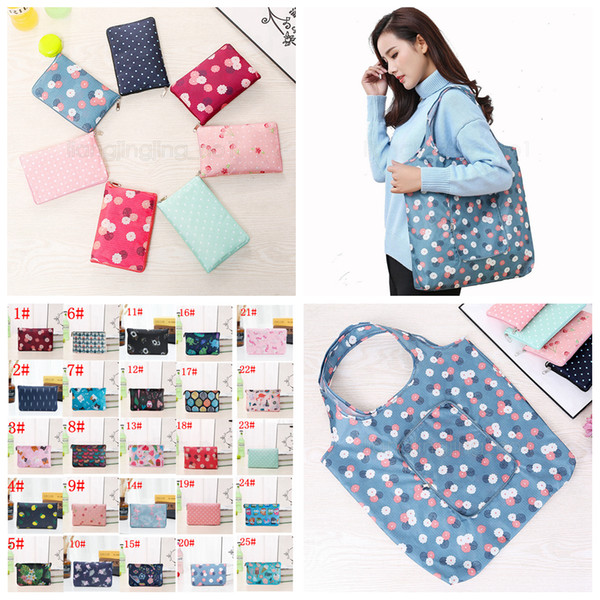 26styles Foldable Shopping Bags floral printed Portable Waterproof Reusable Storage Bag Eco Friendly Shopping Bags Tote handbags FFA2954
