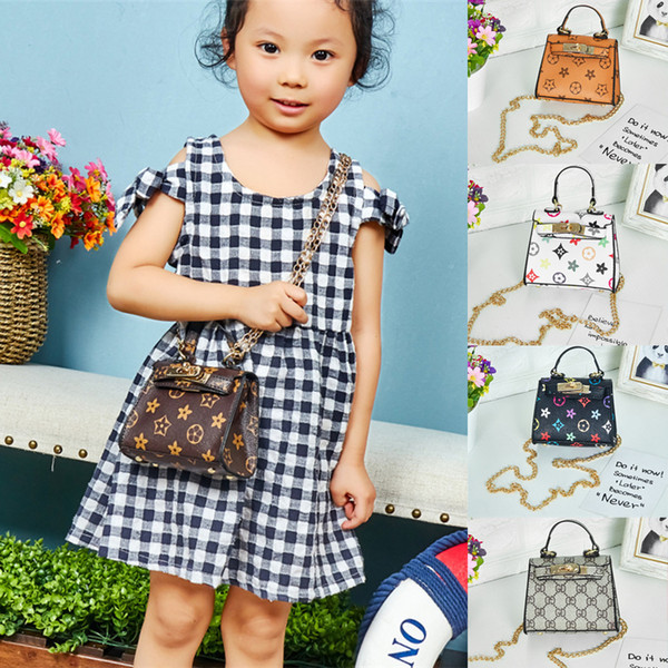 Kids handbags 5 colors designer baby Mini Purse shoulder bag Teenager children Girls Messenger Bags Chain Bag Princess rectangl Bag BJY640