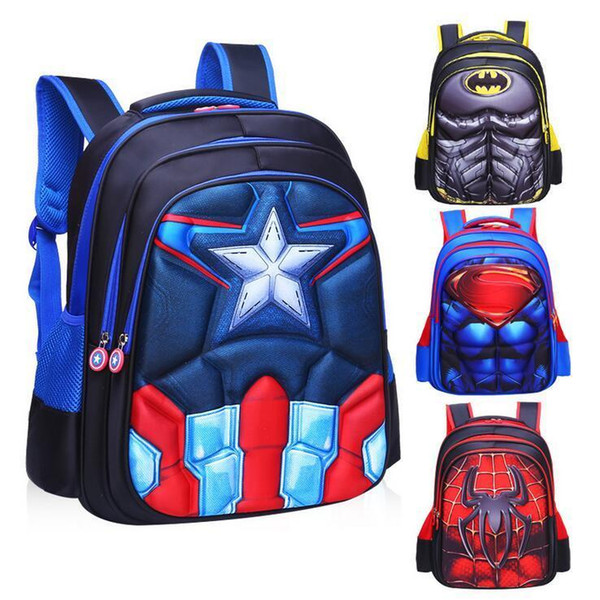 Children's Backpack Boys Captain America School Bags For Boys Girls Children Primary Students Superhero Backpacks 4 Styles J190427