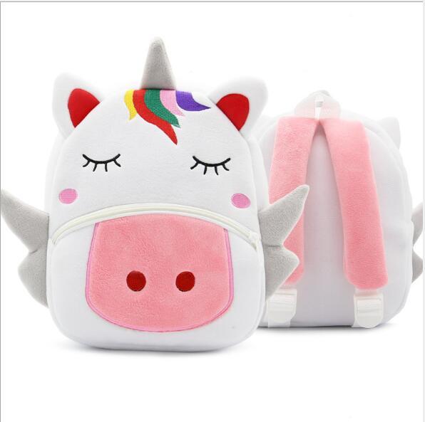 Unicorn Backpack Children's bag Double Shoulder Bag Plush Backpack animal Unicorn early childhood education bag children's schoolbag