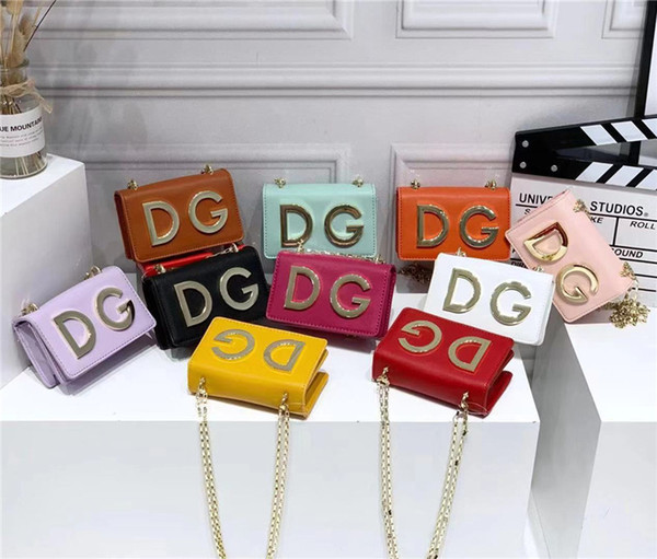 Kids Designer Handbags Newest Korean Girls Mini Princess Purses Fashion Letter Chain Cross-body Bags Good Quality PU Snack Coin Bags Gifts