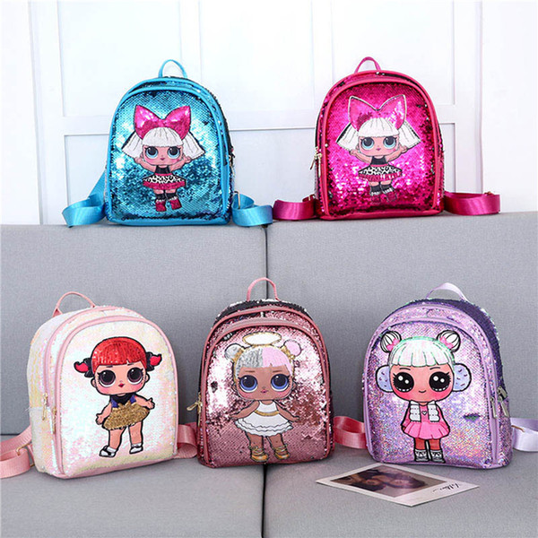 2019 New 3D Sequin kids bag holographic backpack for children laser shining for girls schoolbag high-quality