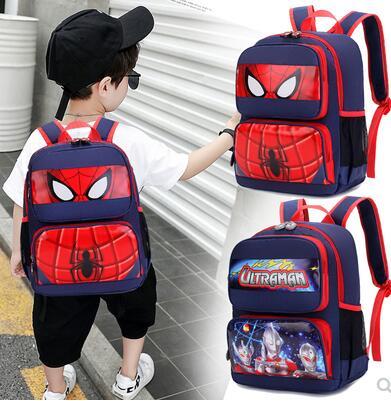 Kindergarten schoolbag Spider-Man Iron Man Wang Wang team boys and girls 1-3-6 years old children backpack ultra light