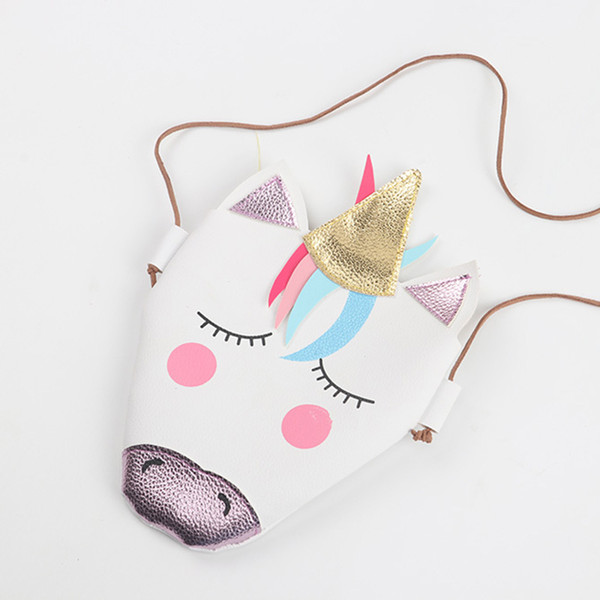 Baby Girls unicorn Messenger Bag PU Leather Cartoon Cute Kids Mini Shoulder bag Boutique New 2018 Coin Purse C4365