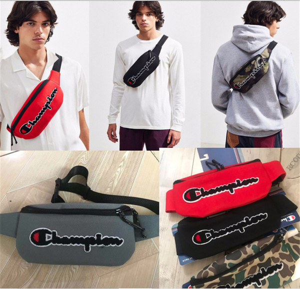 Champions Embroidery Letters Waist Bags Canvas Unisex Cross Body Chest Bag Adjustable Belt Messenger Bags Travel Sports Chest Pack New B3141