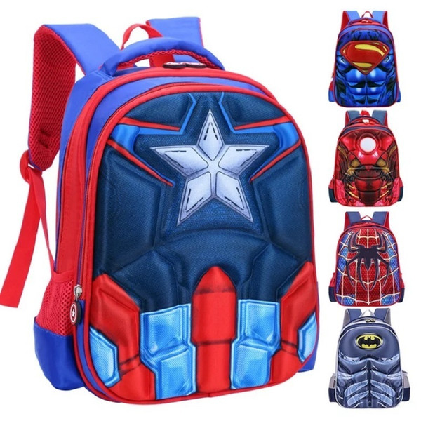 Children 3d School Bag Captain America Backpack For Boys And Girls Cartoon Baby Superhero Shoulder Bag Kid Backpacks Bag Mochila J190427