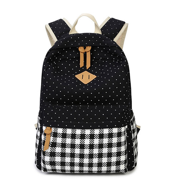 JIARUO Canvas School bag for girl children Backpack High quality