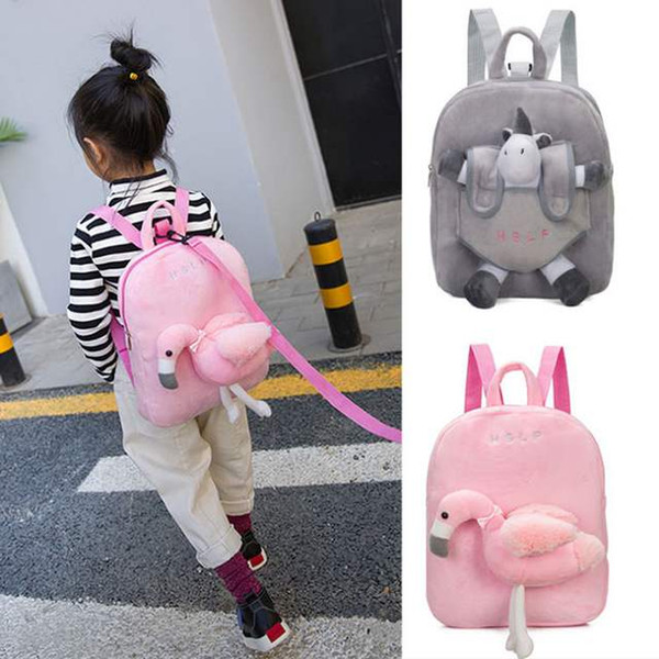 Unicorn Pink flamingo kindergarten satchel boy girl baby Mini school bag gift cotton plush doll backpack Cute Chic 1 2 3 4 5 6 7 8 9 years