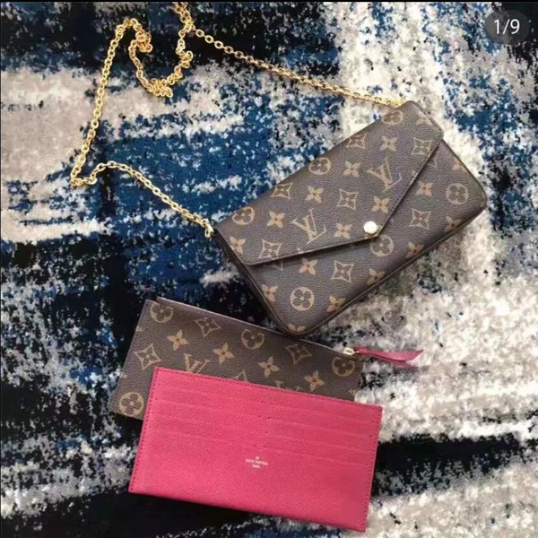 2020 166
LOUIS
VUITTON
Genuine Leather Fashion Chain Shoulder Bags Handbag Presbyopic Mini Wallets Mobile Card Holder Purse M612