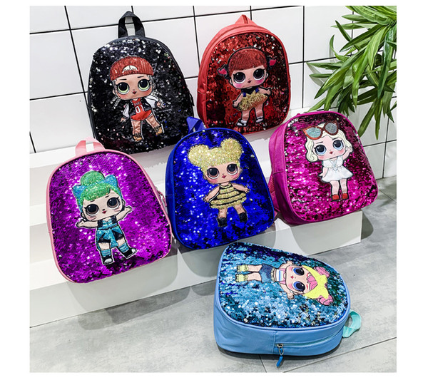 2019 new Children's backpack Cartoon Unicorn Sequins Teenagers Anime Kids Student School Bag Travel Bling Rucksack Bags For Kid and Adult